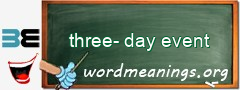 WordMeaning blackboard for three-day event